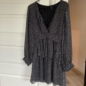 Lulus Dress Black Floral Print L
